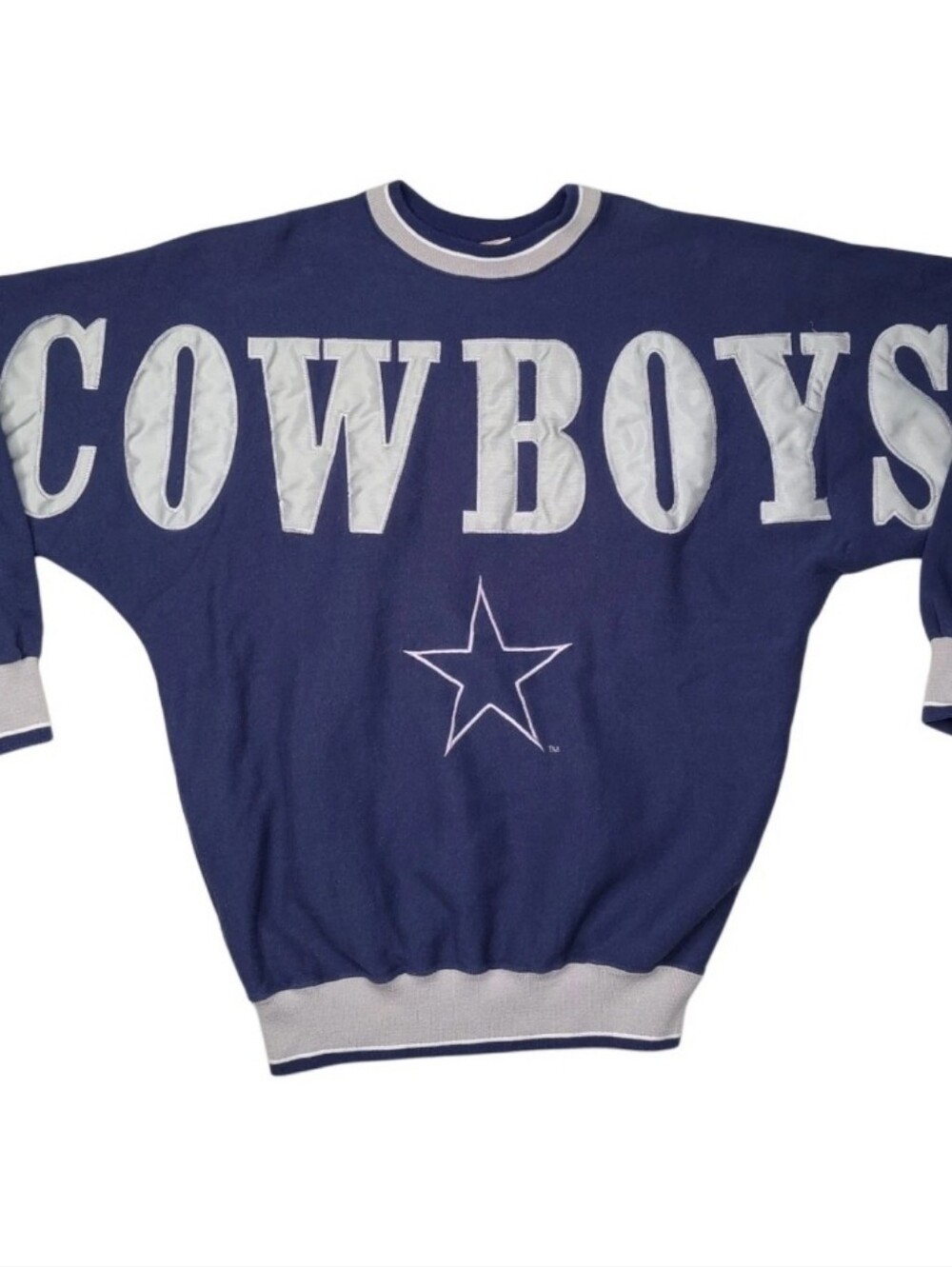 Vtg NFL Legends Dallas Cowboys Embroidered Full Spellout Sweatshirt Large 90s